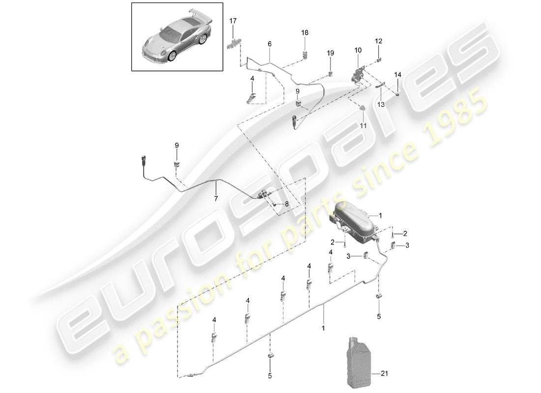 a part diagram from the porsche 991 parts catalogue