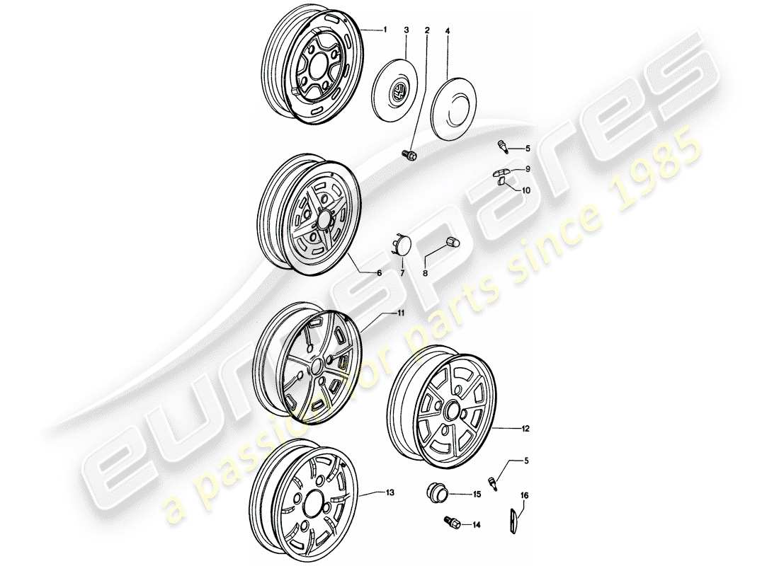 a part diagram from the porsche 914 parts catalogue