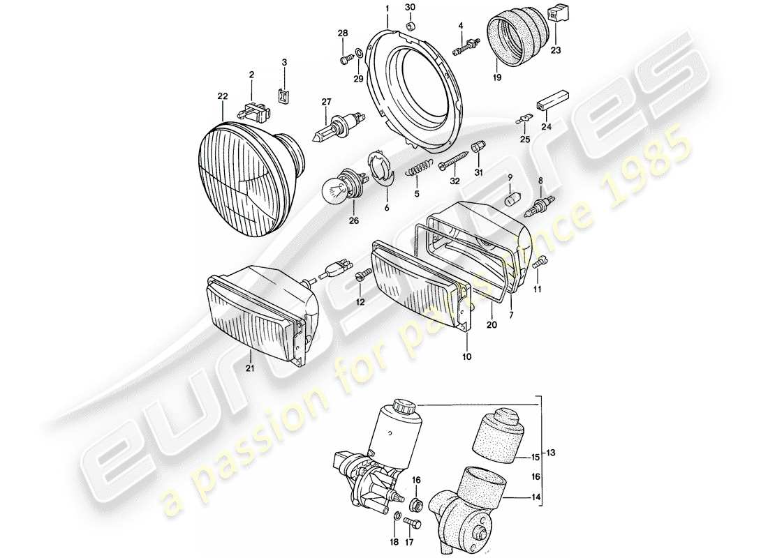 a part diagram from the porsche 944 parts catalogue