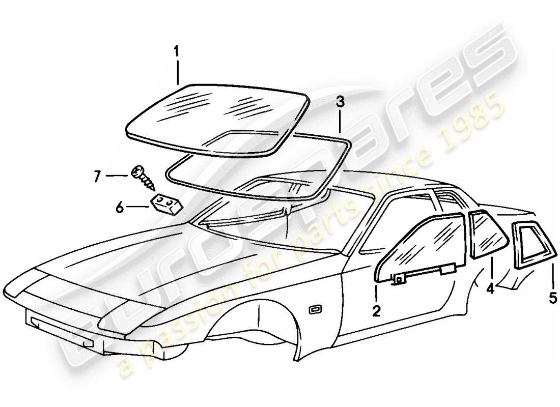 a part diagram from the porsche 944 parts catalogue