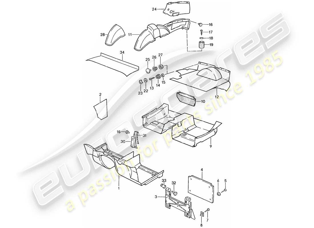 a part diagram from the porsche 944 parts catalogue