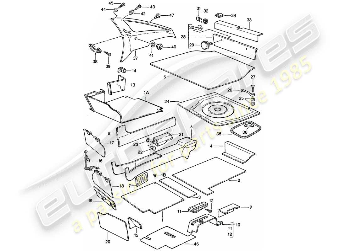 a part diagram from the porsche 928 parts catalogue