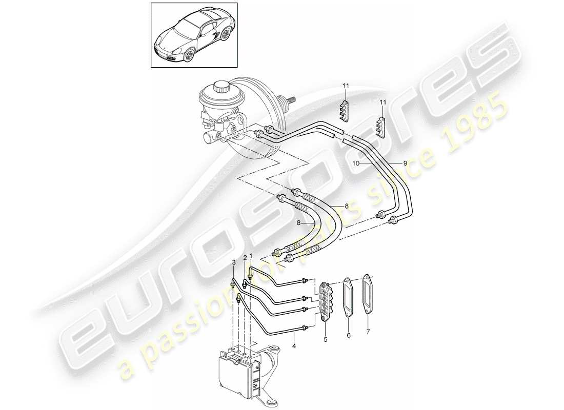 a part diagram from the porsche cayman parts catalogue