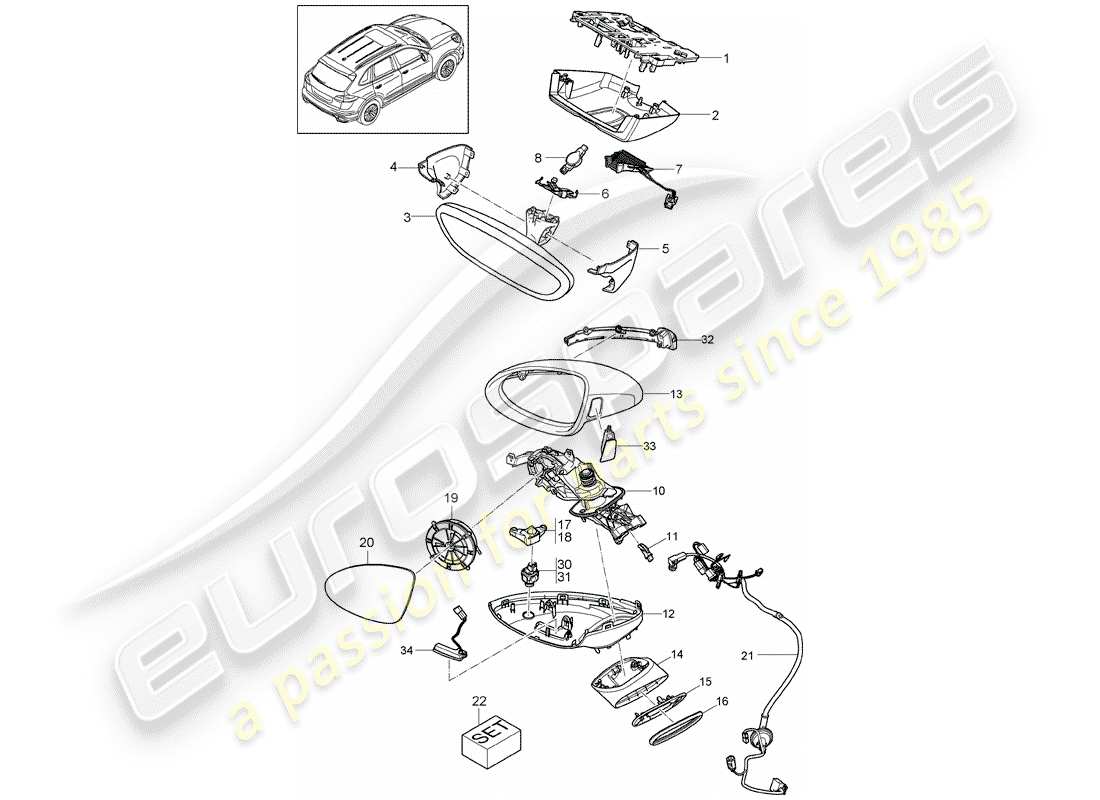 a part diagram from the porsche cayenne parts catalogue