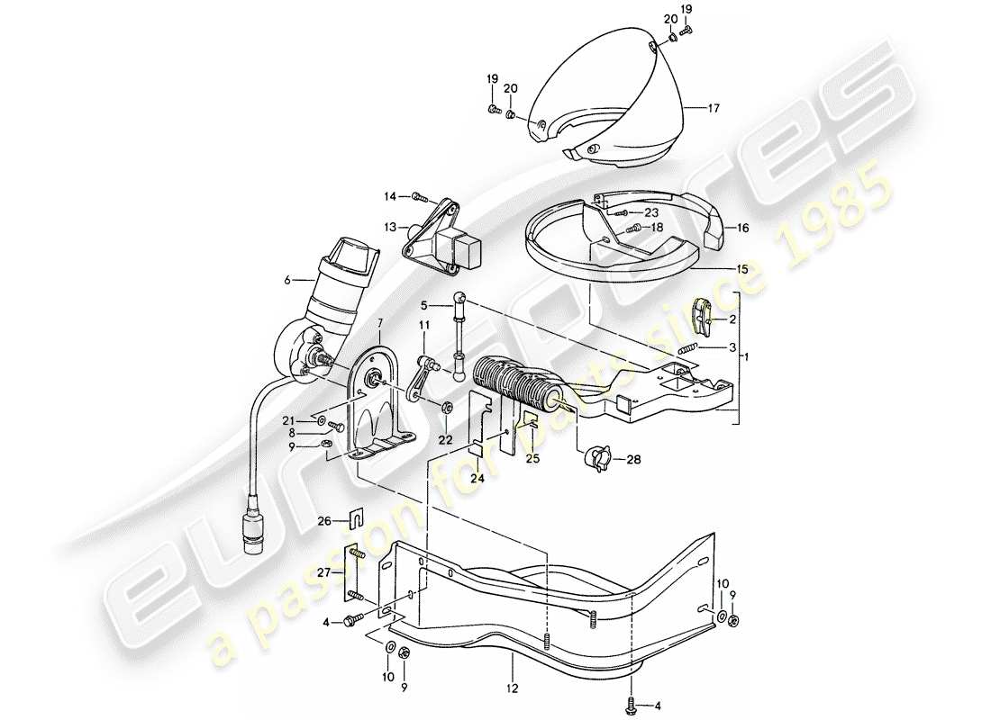 a part diagram from the porsche 968 parts catalogue