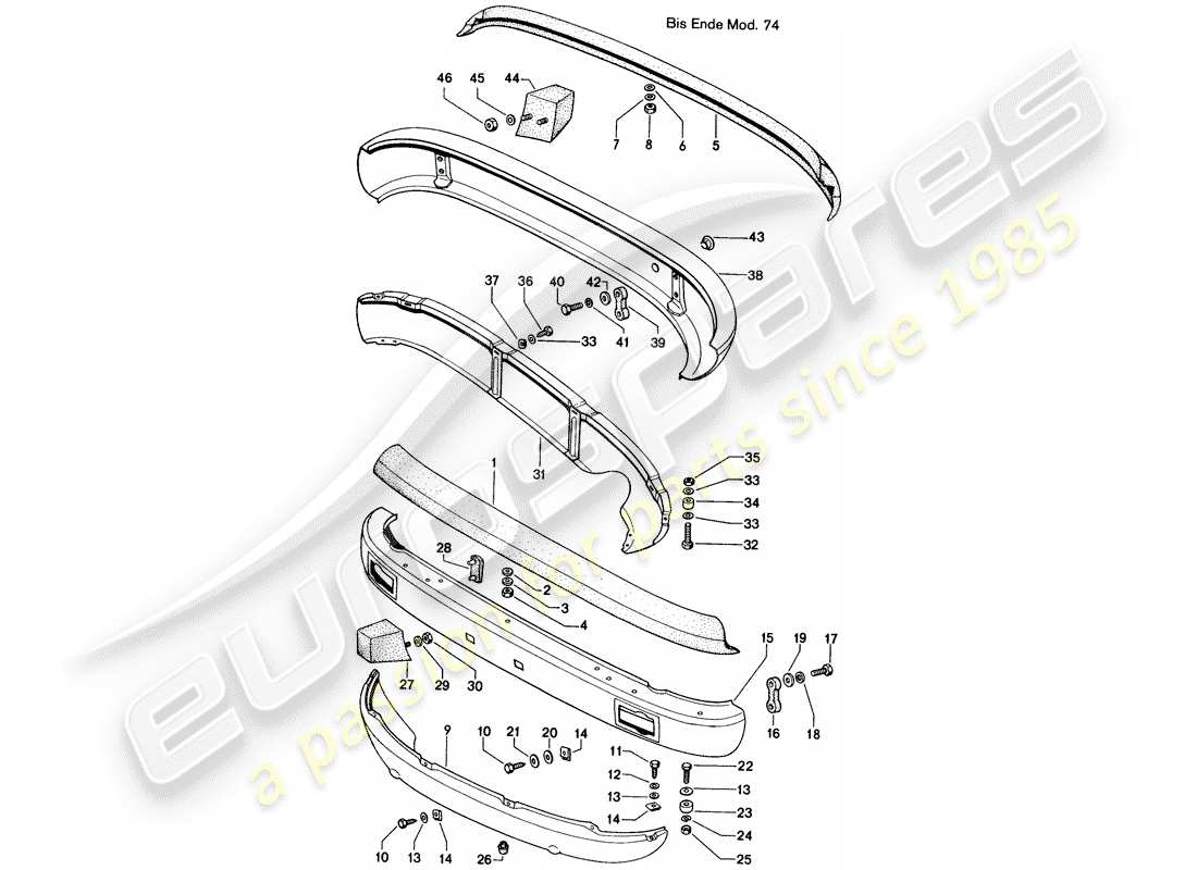 a part diagram from the porsche 914 parts catalogue