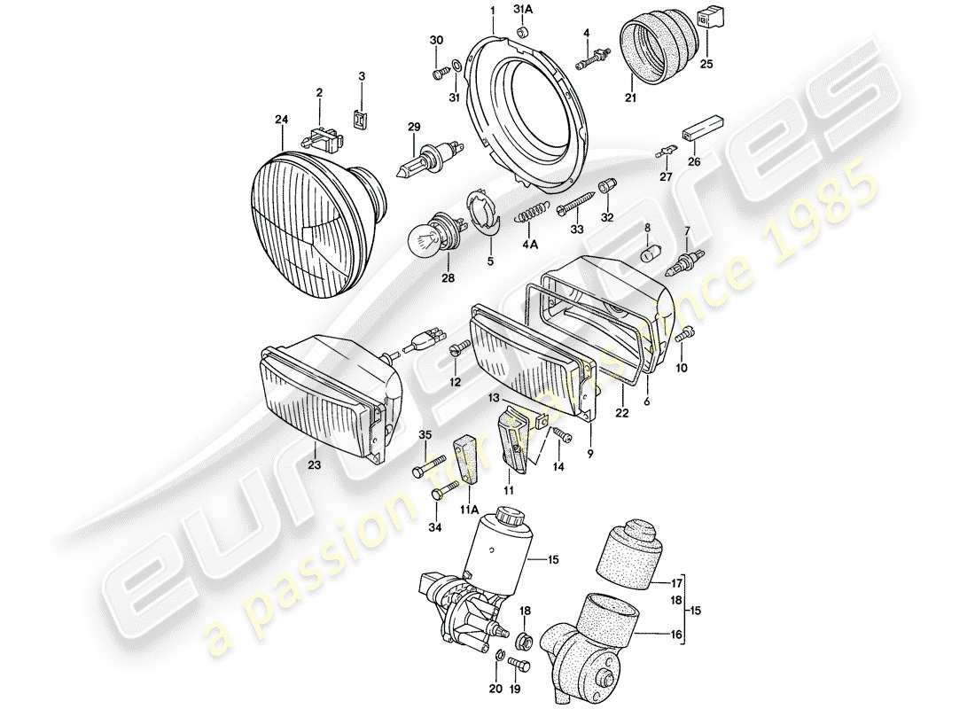 a part diagram from the porsche 924 parts catalogue