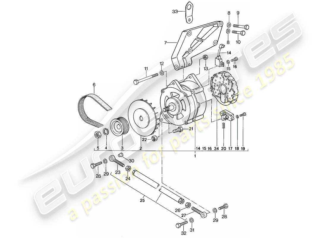 a part diagram from the porsche 944 parts catalogue