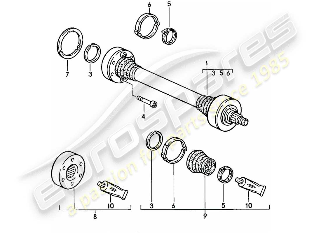 a part diagram from the porsche 928 (1984) parts catalogue