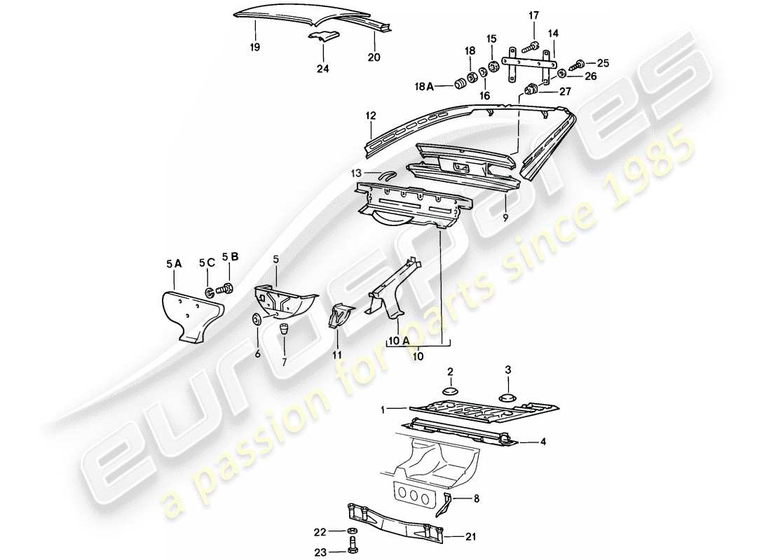 a part diagram from the porsche 924 parts catalogue