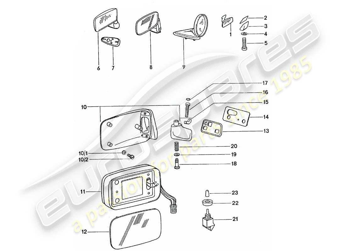 a part diagram from the porsche 911 parts catalogue