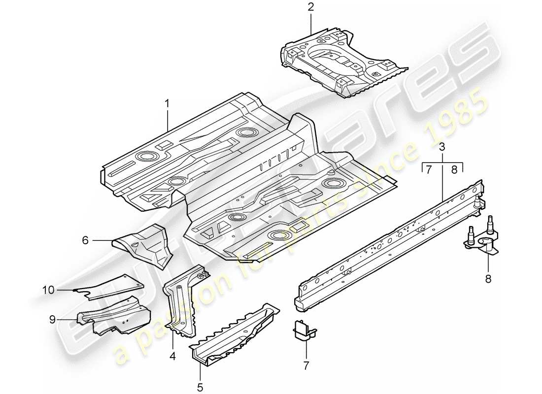 a part diagram from the porsche 996 parts catalogue