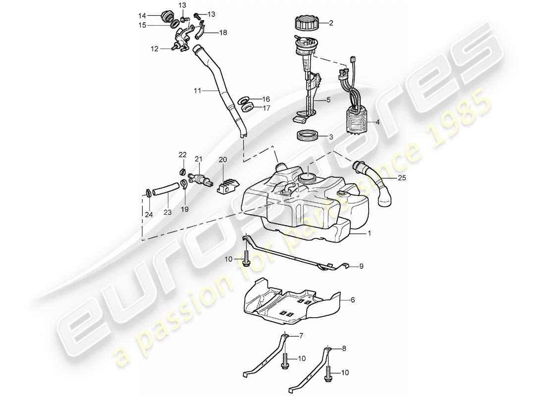 a part diagram from the porsche 996 parts catalogue