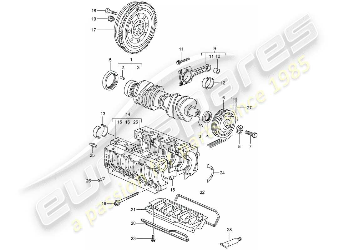 a part diagram from the porsche 996 parts catalogue