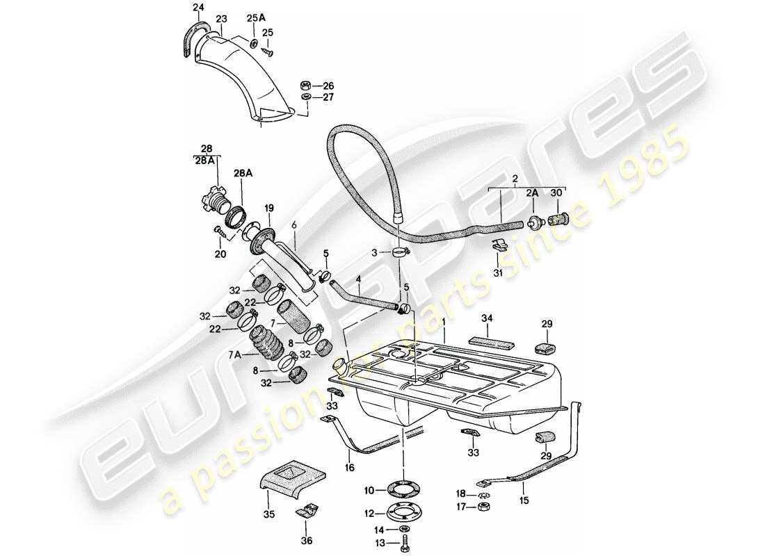 a part diagram from the porsche 924 parts catalogue