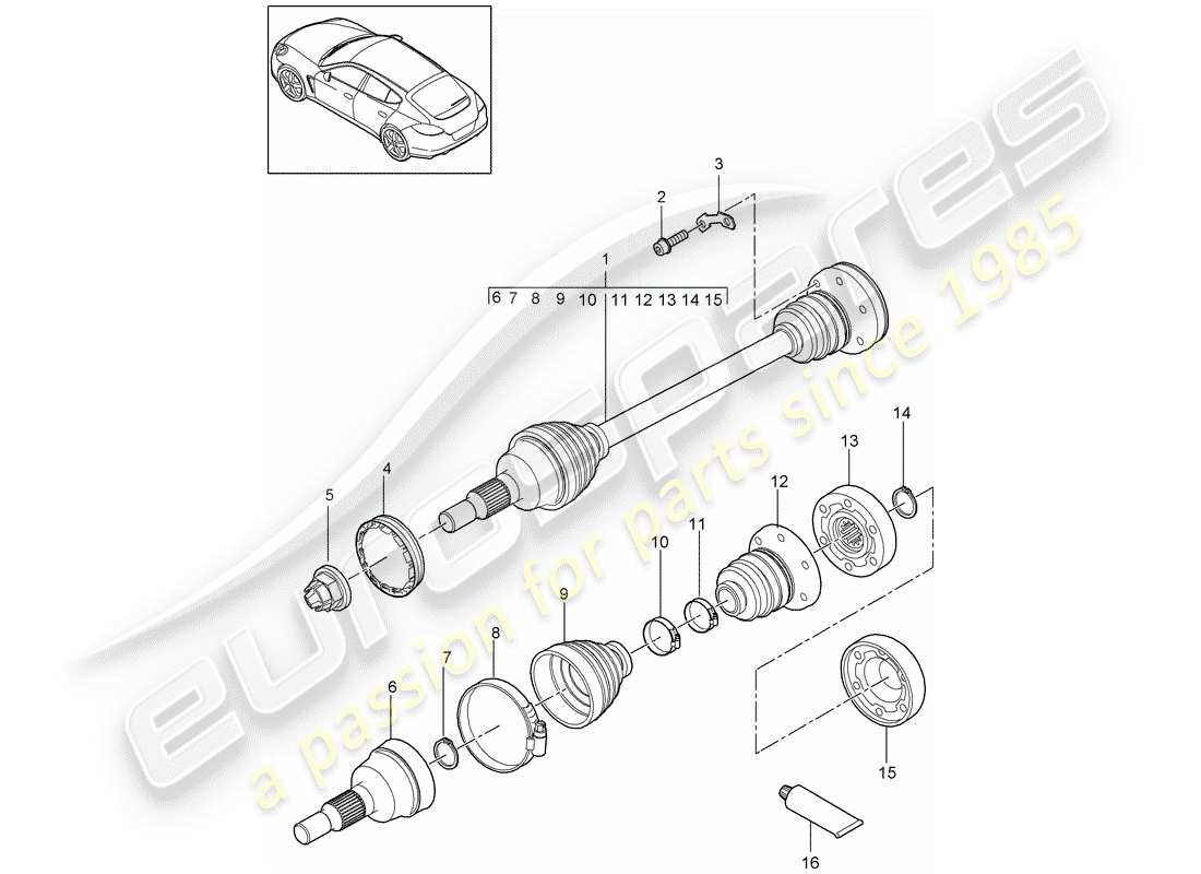 a part diagram from the porsche panamera parts catalogue