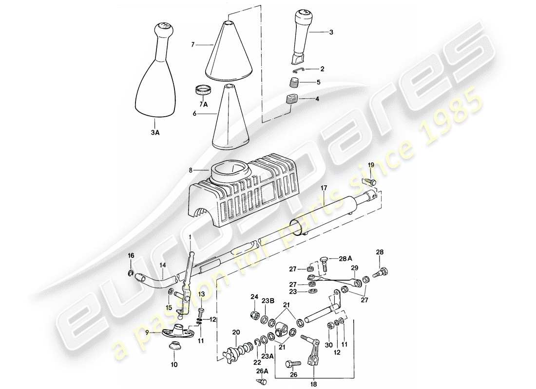 a part diagram from the porsche 944 (1986) parts catalogue