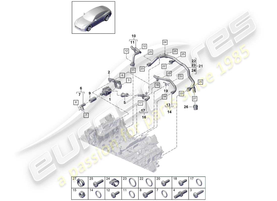 a part diagram from the porsche panamera parts catalogue