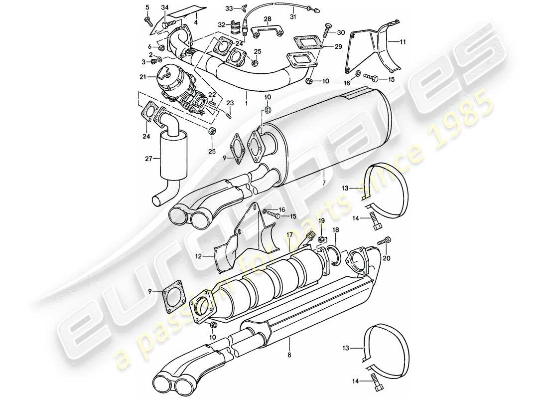 a part diagram from the porsche 911 parts catalogue