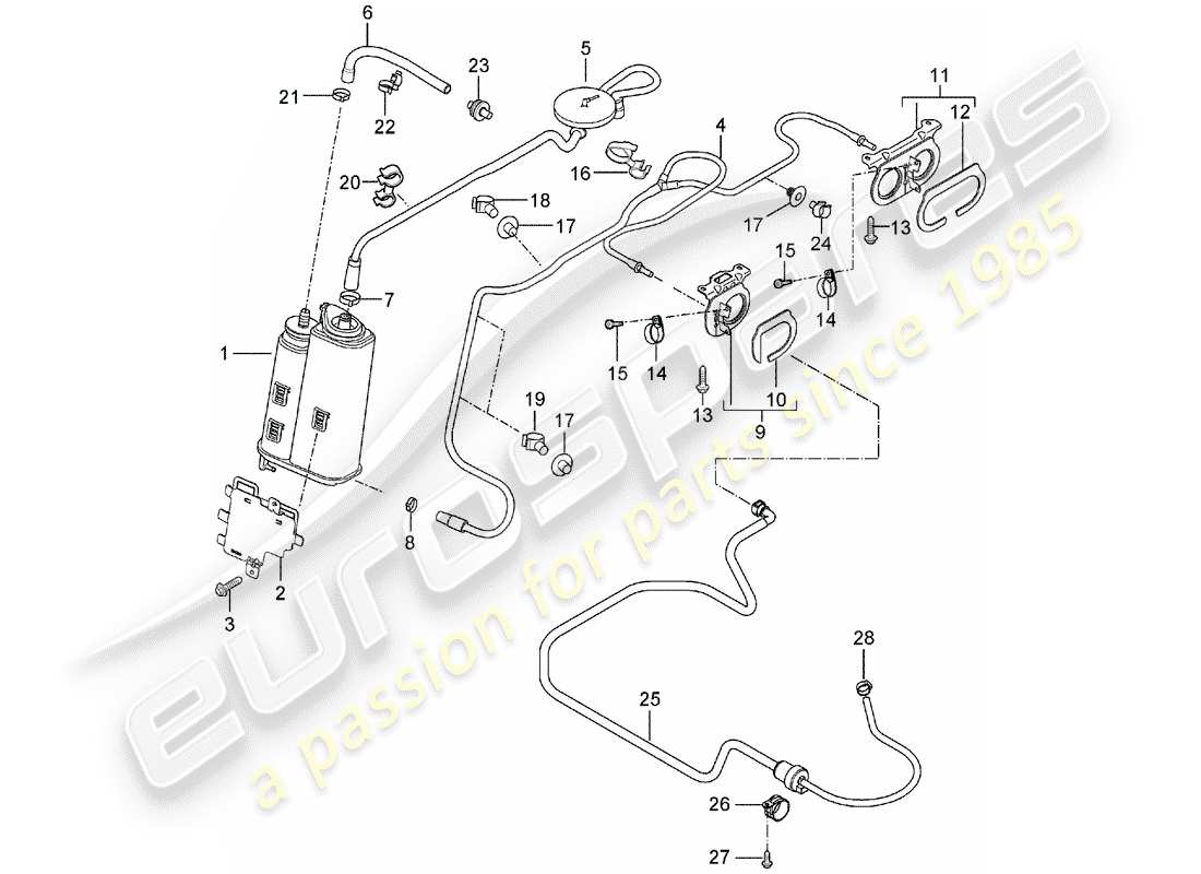 a part diagram from the porsche carrera gt parts catalogue