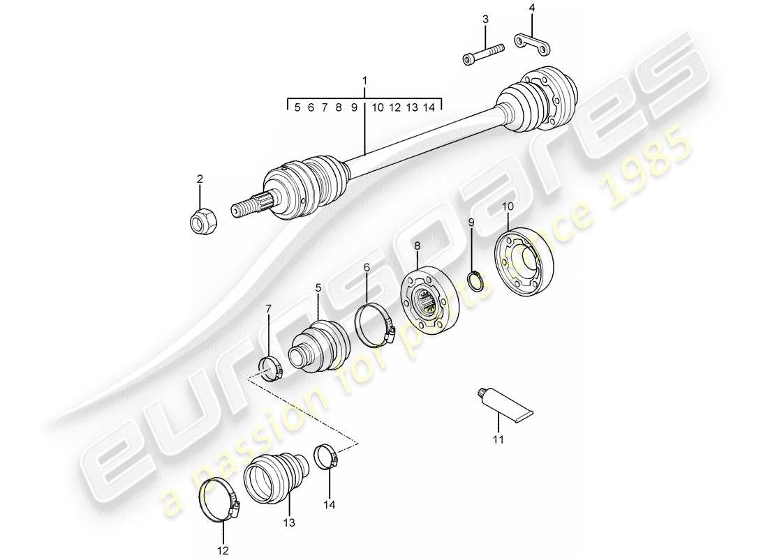 a part diagram from the porsche 996 t/gt2 (2003) parts catalogue