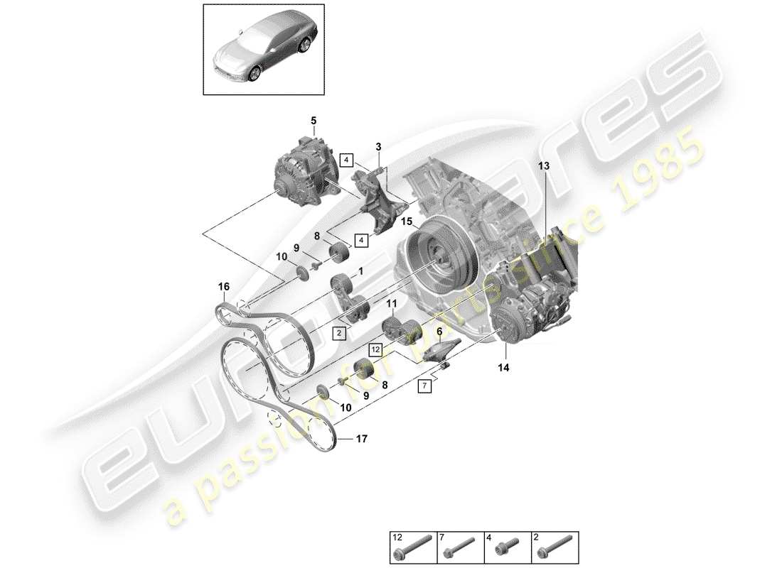 a part diagram from the porsche panamera 971 parts catalogue