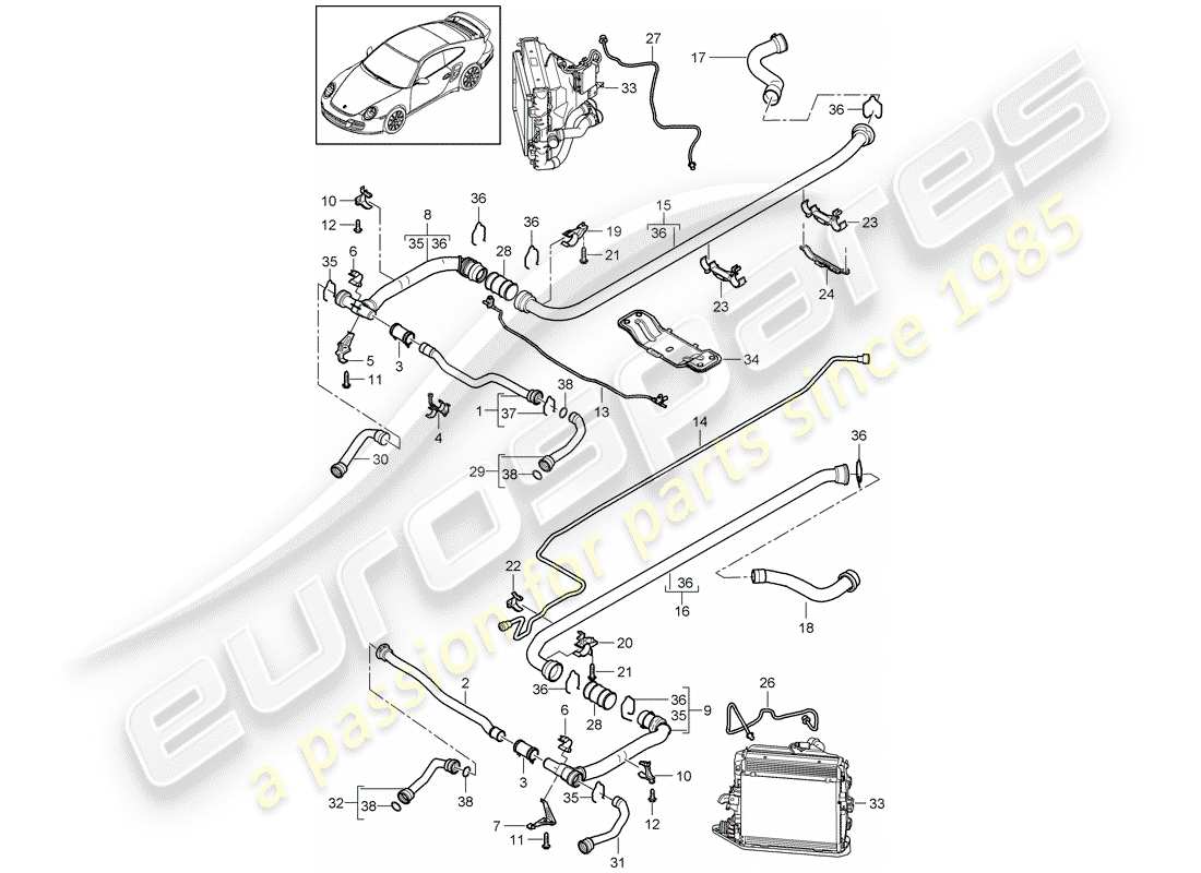 a part diagram from the porsche 997 parts catalogue