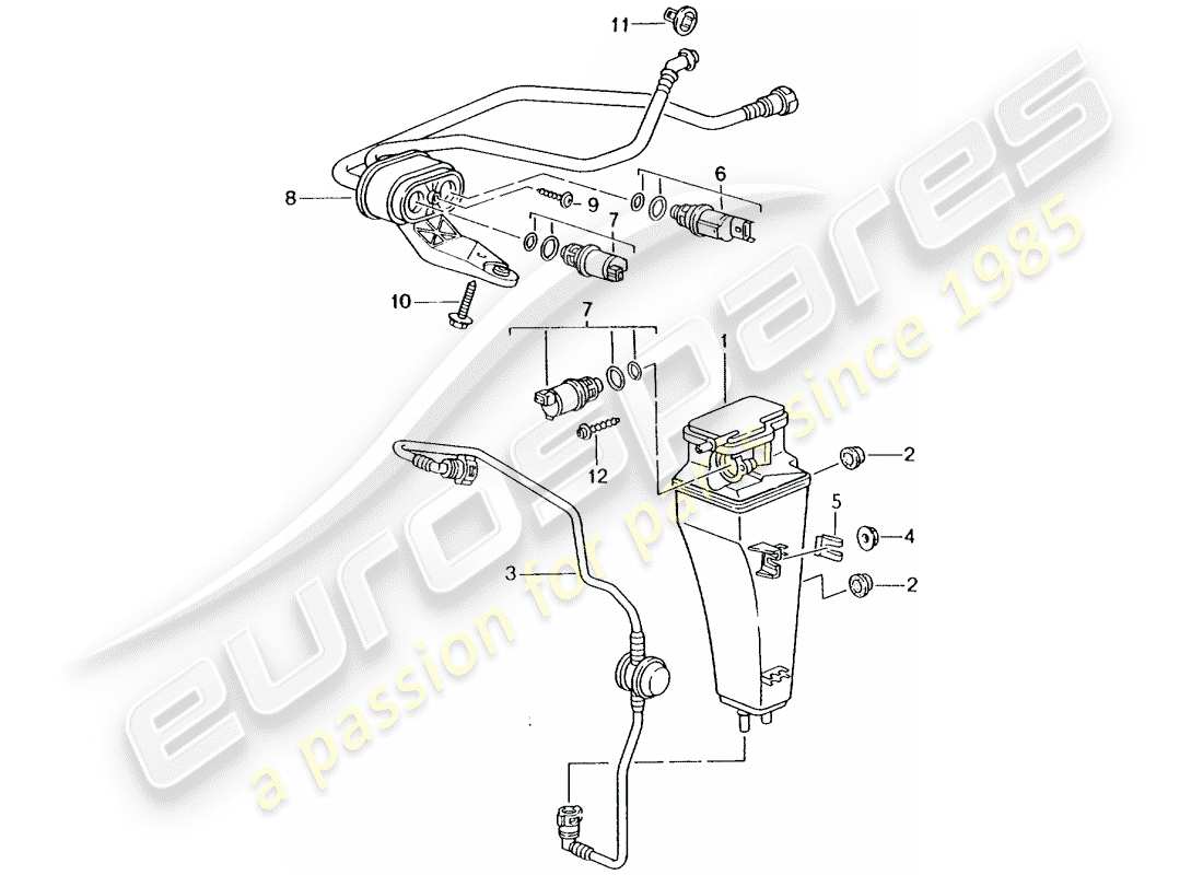 a part diagram from the porsche 996 t/gt2 parts catalogue