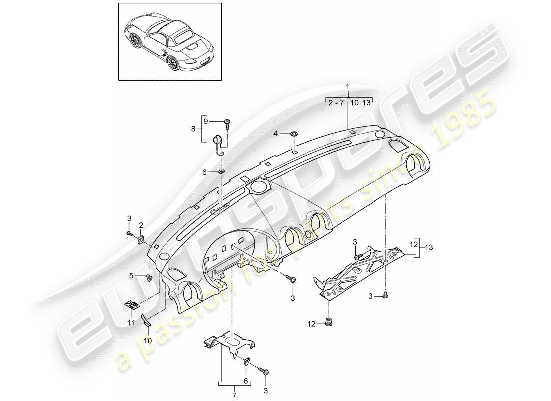 a part diagram from the porsche boxster parts catalogue