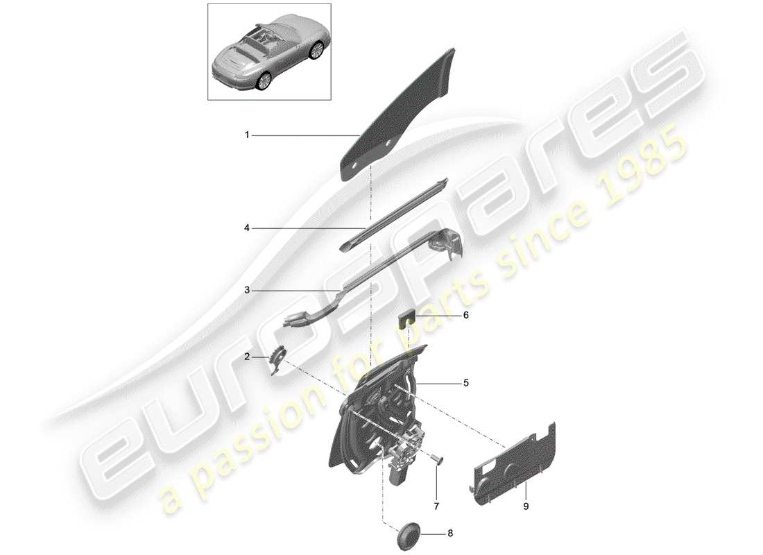 a part diagram from the porsche 991 parts catalogue