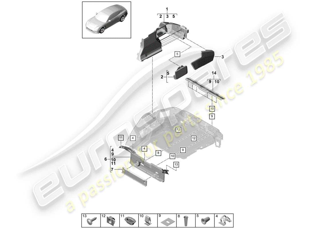 a part diagram from the porsche panamera parts catalogue