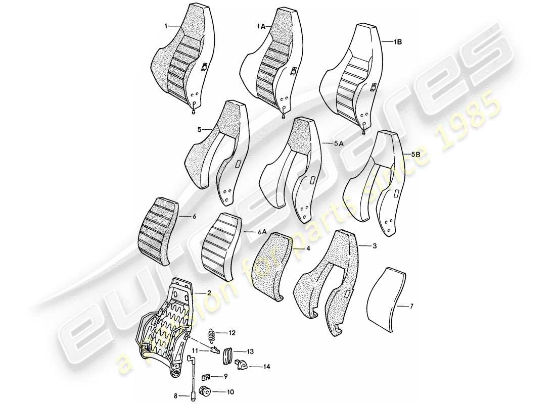 a part diagram from the porsche 924 parts catalogue