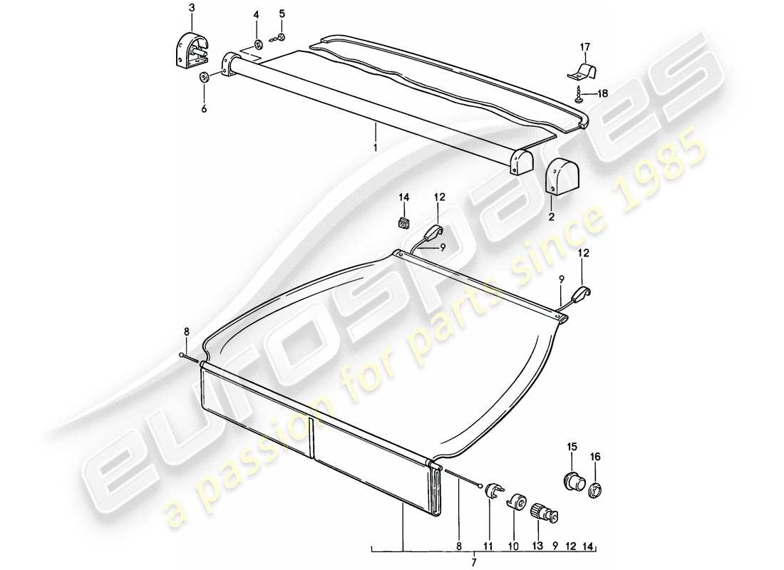 a part diagram from the porsche 924 parts catalogue