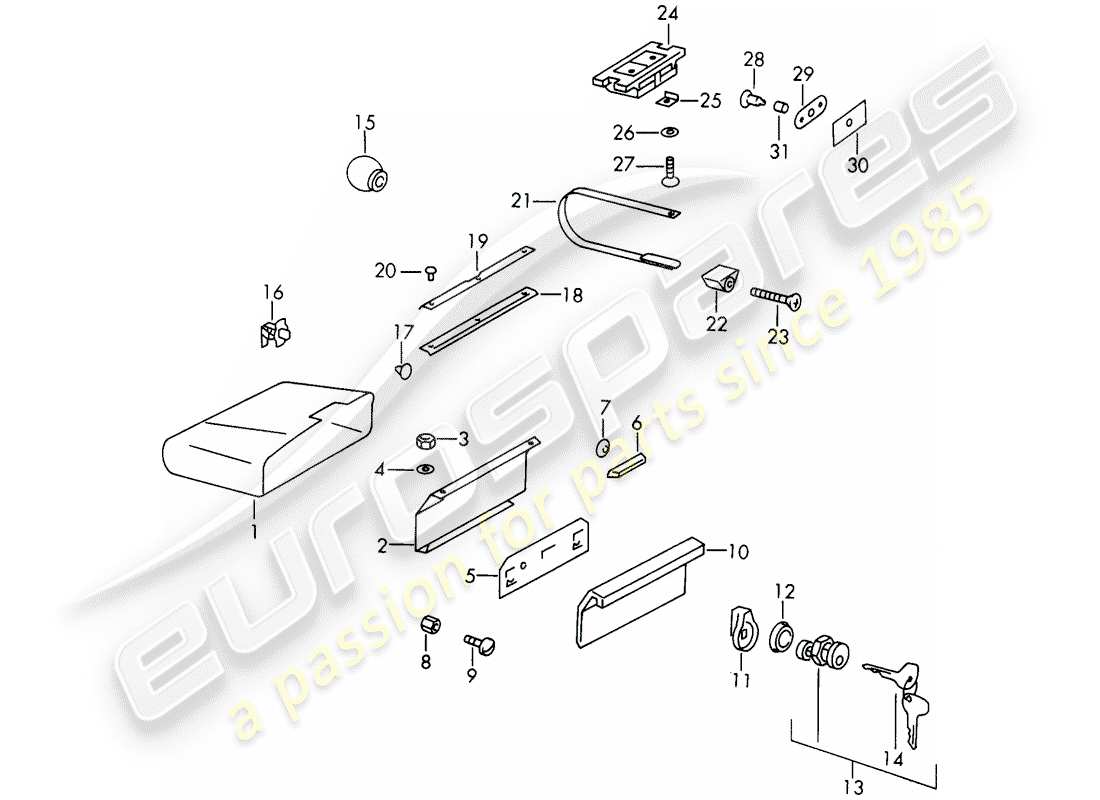 a part diagram from the porsche 911 parts catalogue