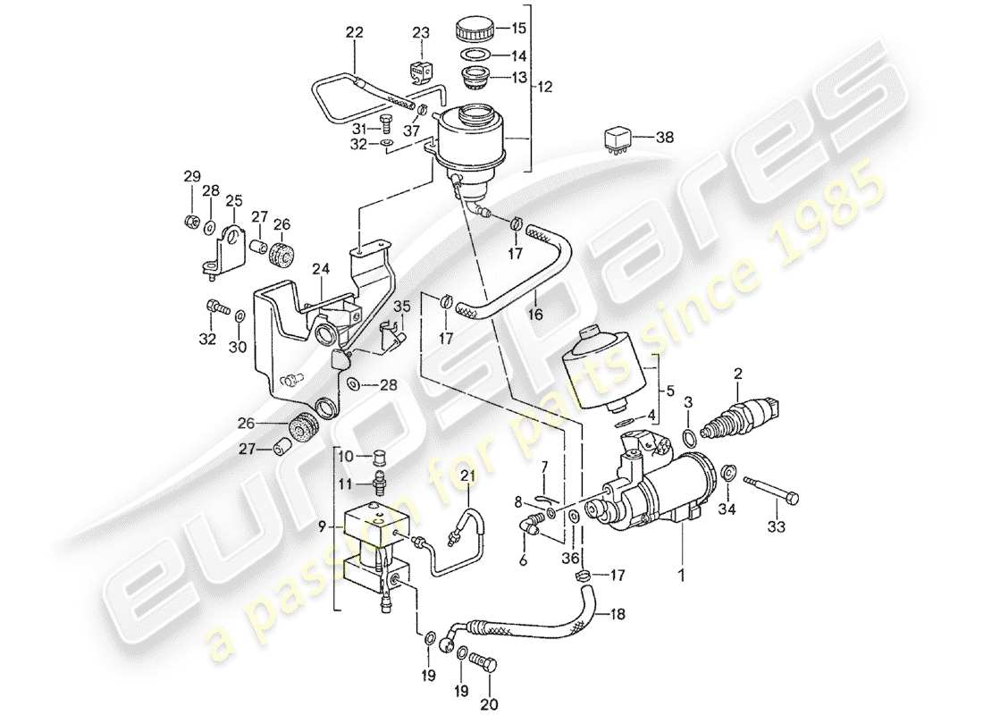 a part diagram from the porsche 928 (1989) parts catalogue