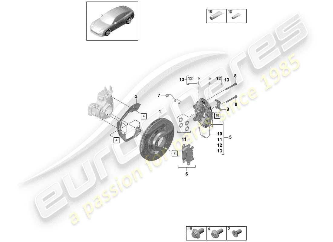 a part diagram from the porsche panamera parts catalogue