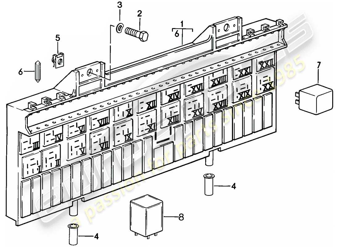 a part diagram from the porsche 928 (1983) parts catalogue