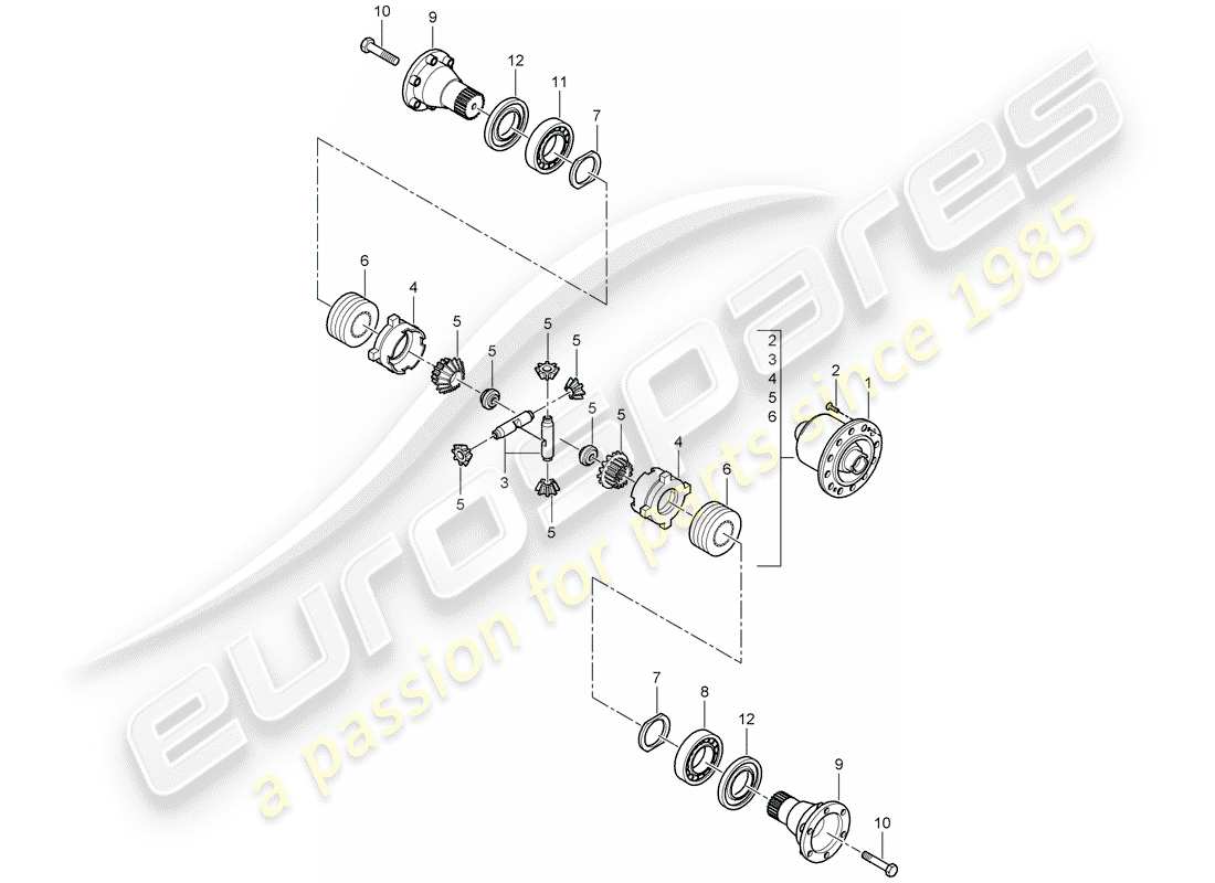 a part diagram from the porsche 997 gt3 parts catalogue