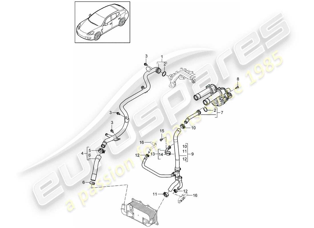 a part diagram from the porsche panamera 970 (2016) parts catalogue