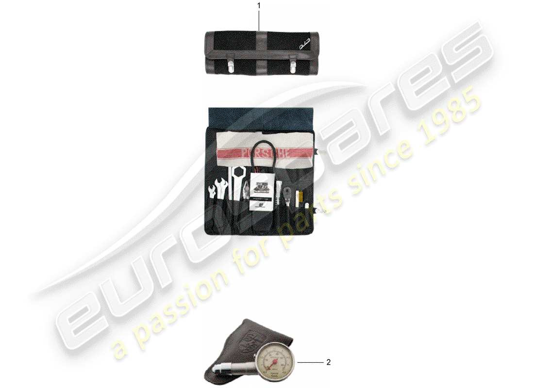 a part diagram from the porsche classic accessories (2006) parts catalogue