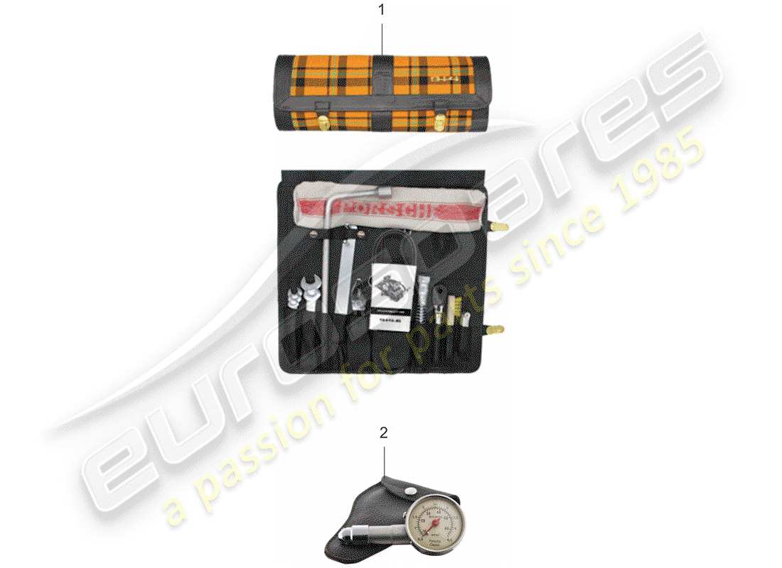 a part diagram from the porsche classic accessories (2000) parts catalogue