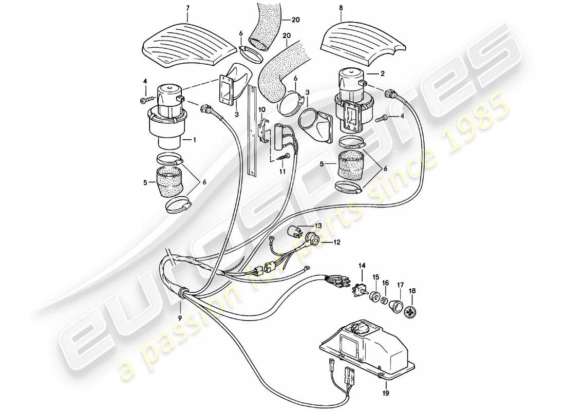 a part diagram from the porsche 911 parts catalogue