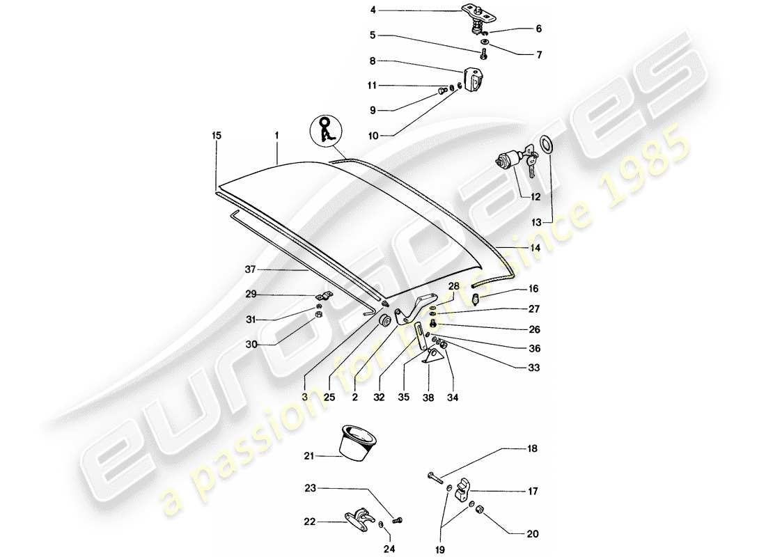 a part diagram from the porsche 914 parts catalogue