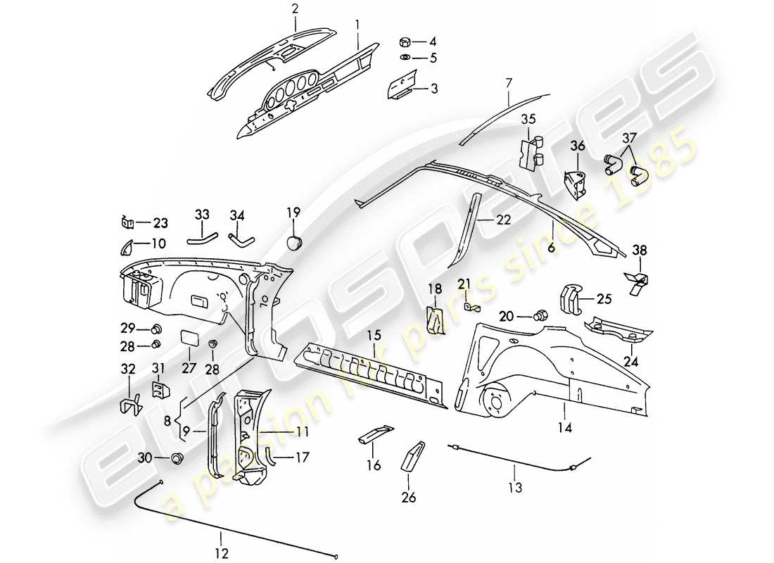 a part diagram from the porsche 911 parts catalogue