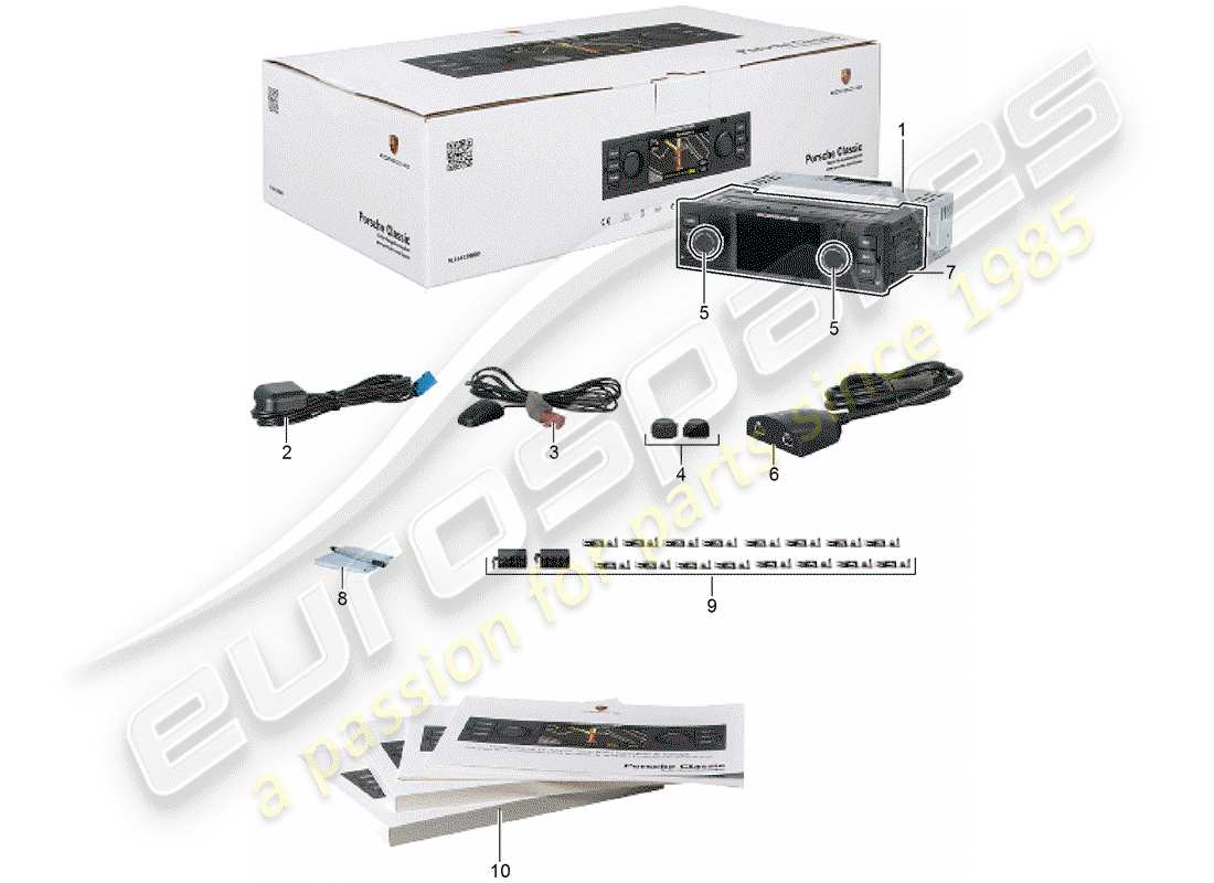 a part diagram from the porsche classic accessories (2015) parts catalogue