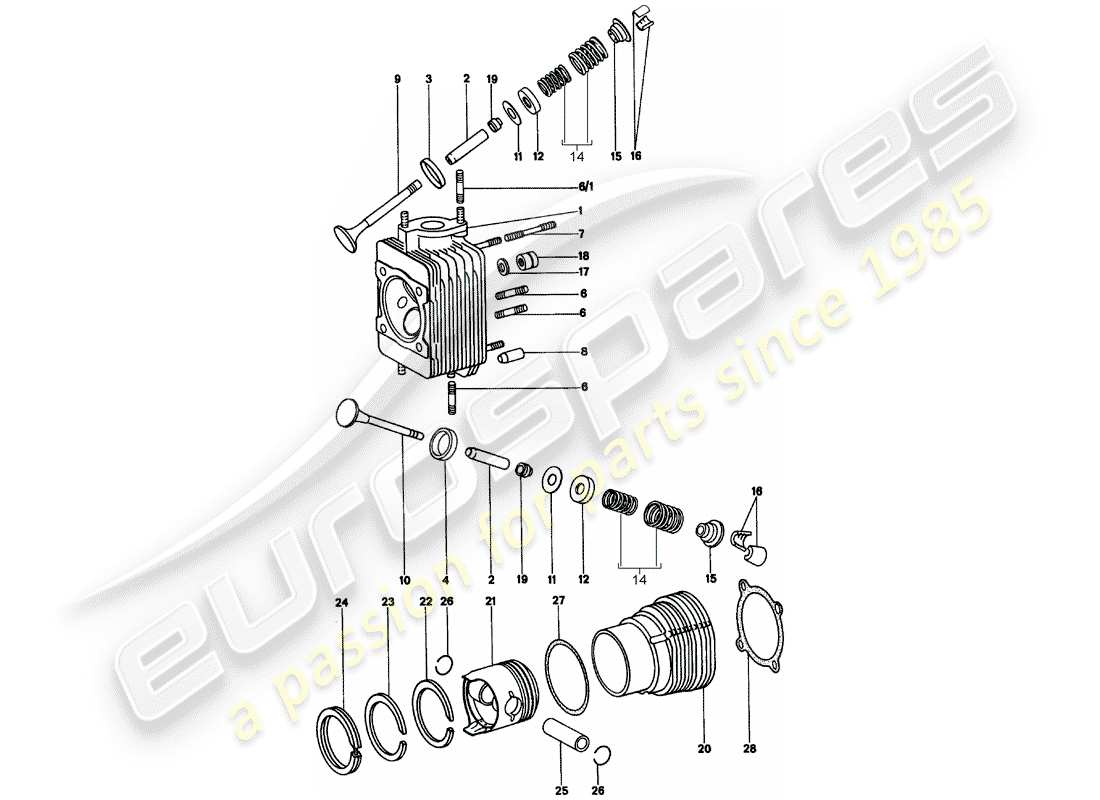 a part diagram from the porsche 914 parts catalogue