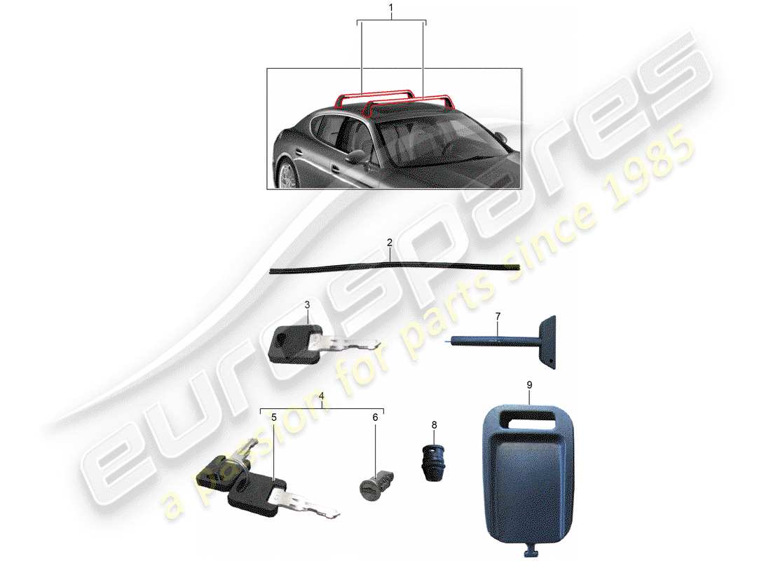 a part diagram from the porsche tequipment panamera (2011) parts catalogue