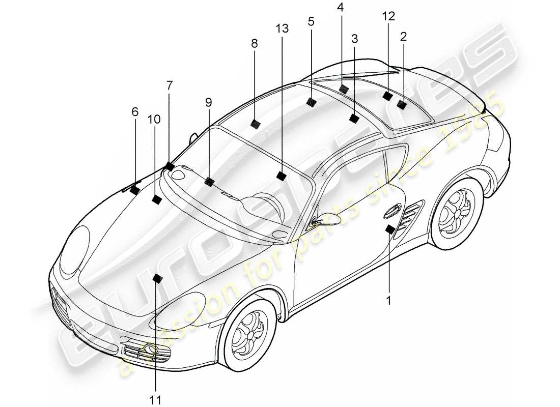 a part diagram from the porsche cayman parts catalogue