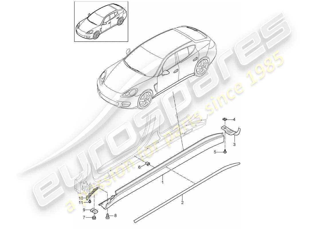 a part diagram from the porsche panamera 970 (2016) parts catalogue