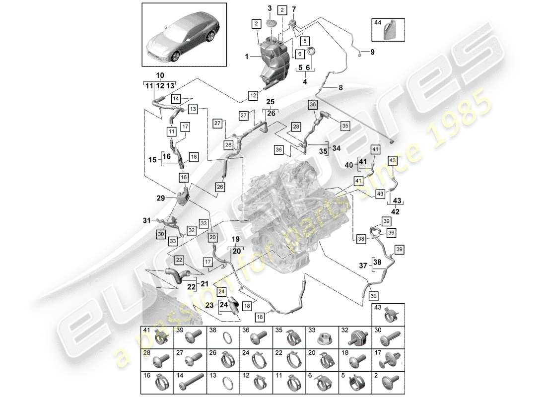 a part diagram from the porsche panamera 971 (2018) parts catalogue